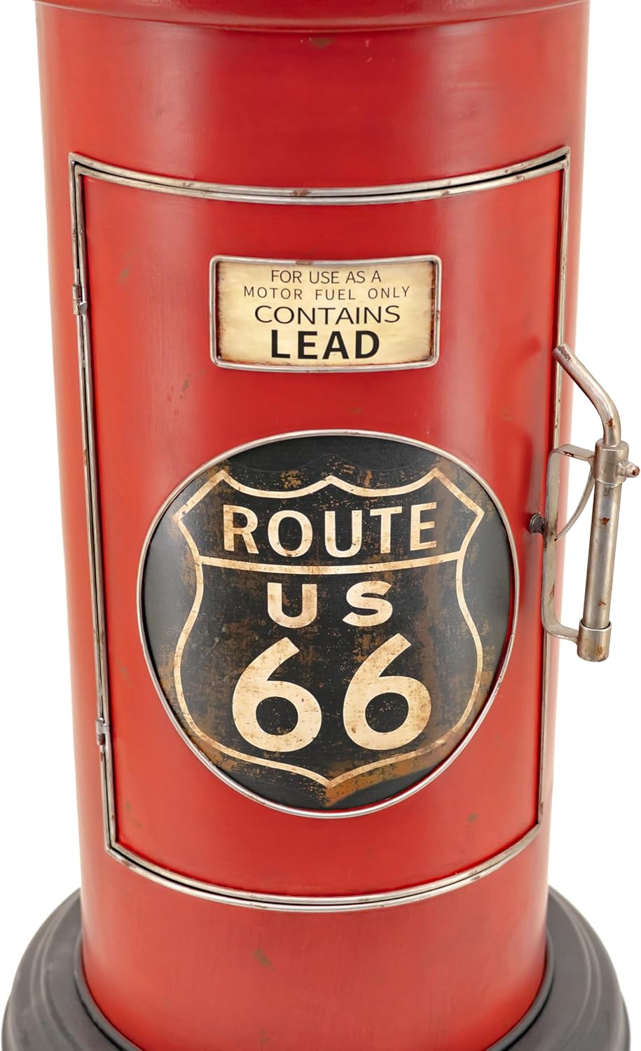 Zaer Ltd. Vintage Style Gas Pump Wine Rack with LED Light Accents, Route 66 D...