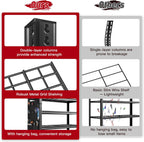 REIBII Storage Shelves, Heavy Duty Garage Shelving Load 2500LBS, 5-Tier Garage Shelves with Tool Storage Bag, Adjustable Industrial Metal Shelving for Basement, 66" H x38.2 W x16 D, Black
