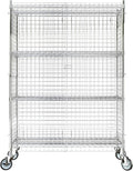 18"x48"x70" Metal Wire Chrome Security Heavy Duty Commercial NSF Certified Storage Unit | Mobile Wire Security Cage Kit
