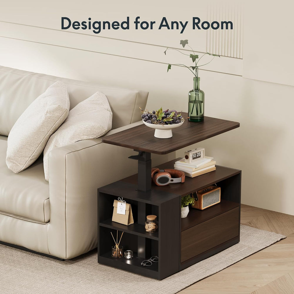 FLEXISPOT H7 CAB End Table with Drawers Storage,Narrow Side Table Nightstand ...