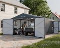 Metal Garage Shed, 13x20x8.5' Large Outdoor Storage Building and Workshop, Weatherproof Steel Carport with Ultra-Reinforced Truss System, Skylights Dual-Entry