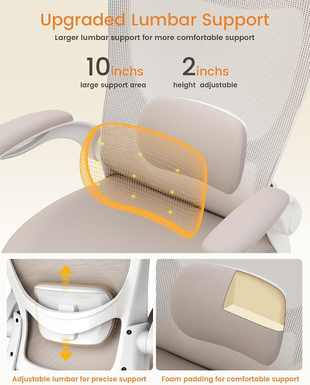 MUXX.STIL Office Chair, Ergonomic Desk Chair with Adjustable Lumbar Support a...
