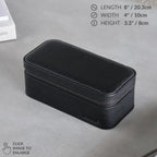 TAWBURY 3 Watch Case for Men – Luxury Leather Watch Travel Case for Men | Black Watch Cases for Men Travel | Traveling Watch Holder for Men | Black Watch Roll Case | 3 Watch Box for Men Travel