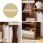 VECELO 3 Cube Small Bookcase, Fits Tallest Hardcovers, Horizontal Available, 2-Tier Modern Bookshelf, Storage Organizer for Small Spaces, Kids Room, Bedroom Living Room, Rustic Brown