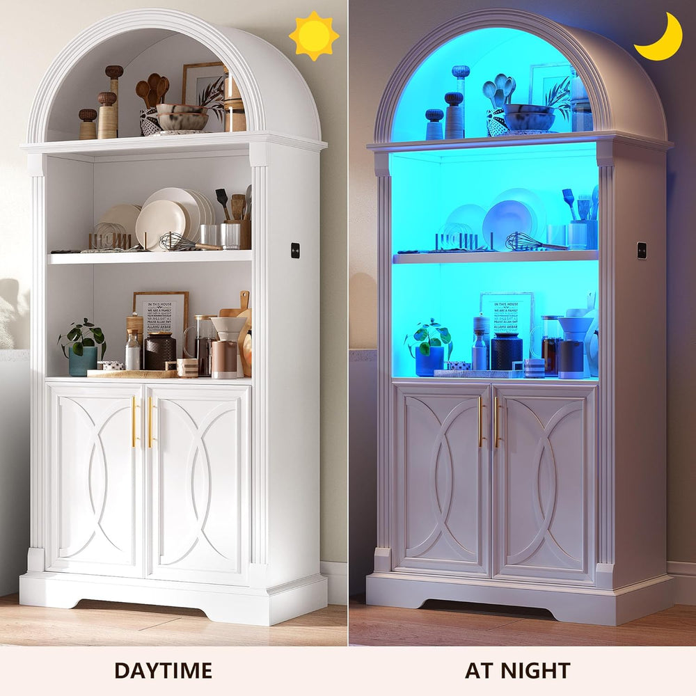 Vlsrka Kitchen Pantry Storage Cabinets with Adjustable Shelves, 71" Tall...