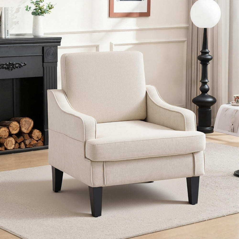 Accent Chair for Living Room,Mid-Century Arm Chair Fabric Living Room Chairs,...