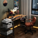ODK 40 Inches Computer Desk for Home Office, Office Table for Small Spaces, Writing Desk with Headphone Hooks, Rustic Brown