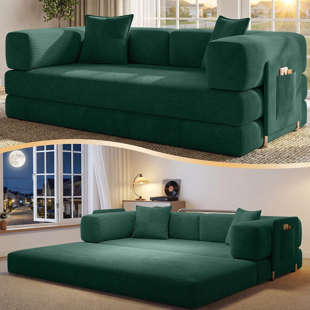 78.8" Convertible Futon Sofa Bed, Couch for Living Room | Corduroy Loves...