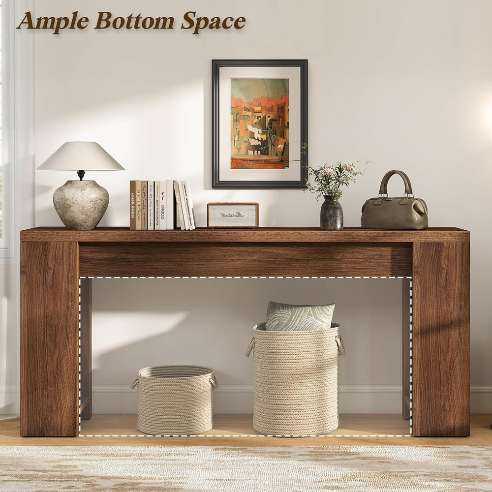 71" Extra Long Console Table, Wood Farmhouse Entryway Table, Behind Couc...