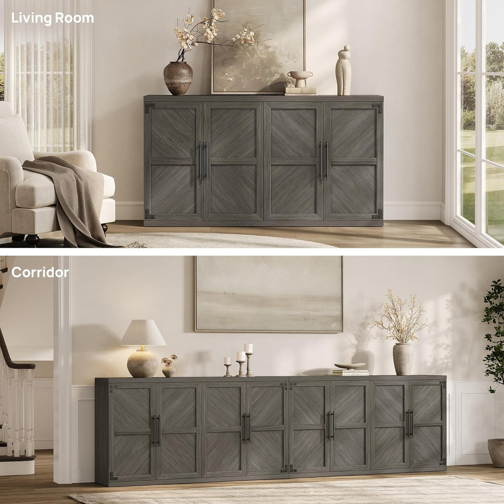 SICOTAS Buffet Cabinet with 4 Doors, Modern Sideboard Cabinet with Storage an...
