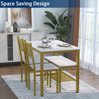 Teraves Dining Table Set for 4, Kitchen Table and 2 Chairs with Bench | 4 Piece Dining Table Set for Small Space, Apartment, Space-saving Dining Room Set with Storage