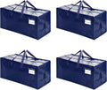 VENO 4 Pack Moving Bags w/Backpack Straps, Heavy Duty, Moving Boxes Alternative, Packing Supplies, Large Storage Totes for Dorm Room Essentials with Zipper for Clothes (Blue, 4 Pack)
