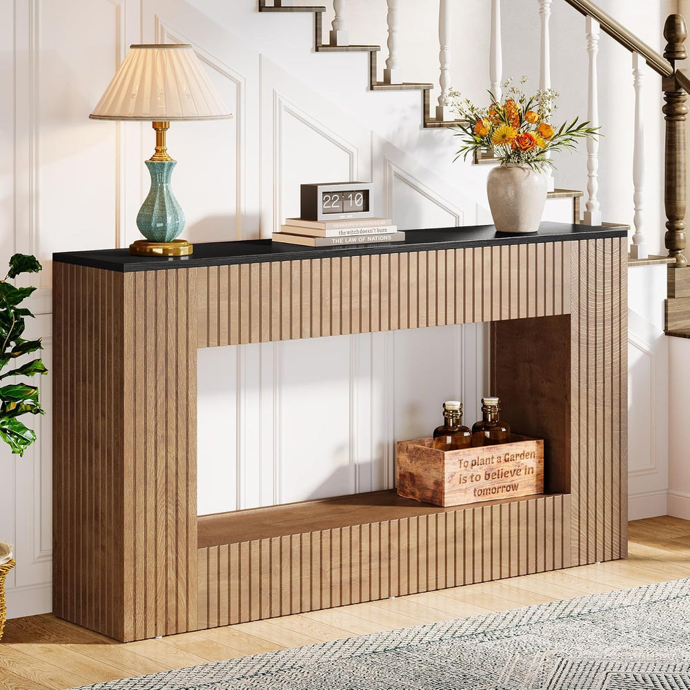Tribesigns Modern Console Table, 55-Inch Wood Entryway Table with Storage, Na...
