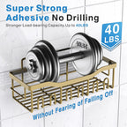 EUDELE 5-Pack Rustproof Stainless Steel Shower Caddy – No Drill Adhesive Bathroom Organizer with Large Capacity, Spacious Shower Shelves for Inside Shower, Kitchen & Home Decor Storage-XL Size