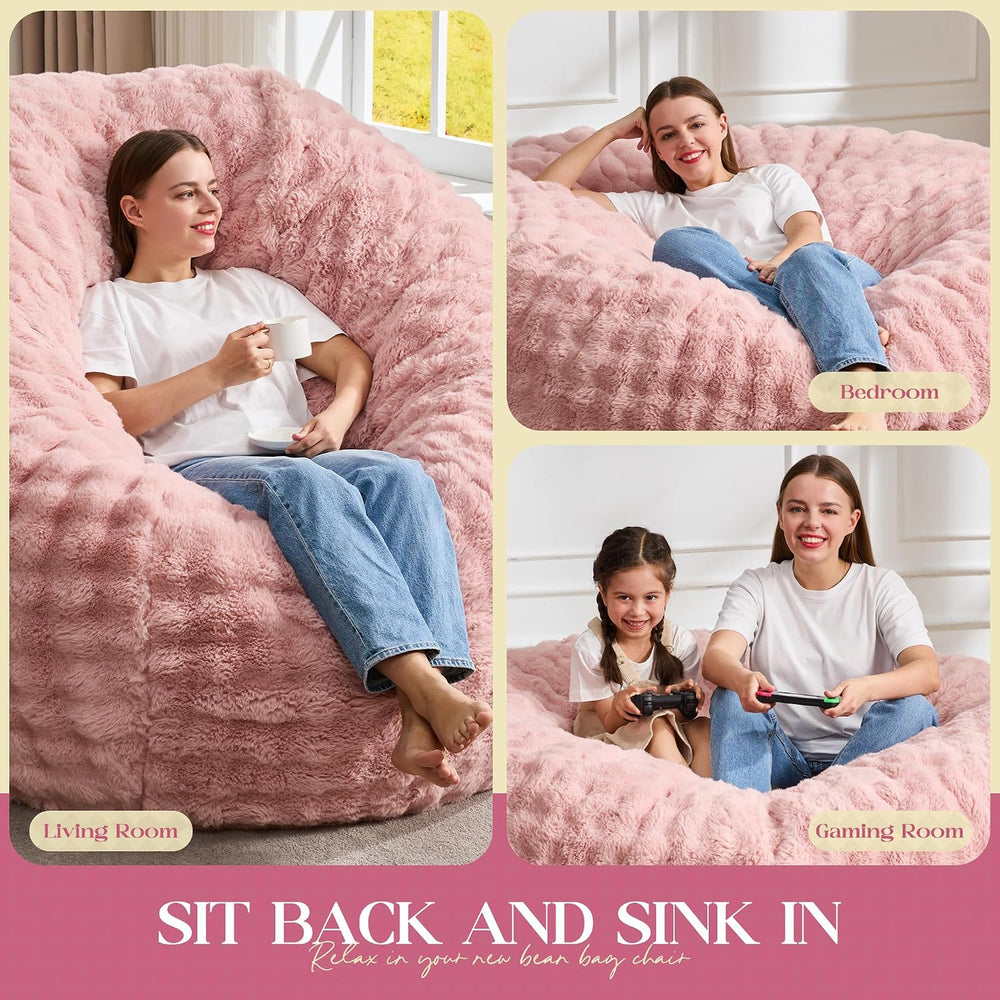 Hobestluk Large Bean Bag Chairs 3FT Big Adults BeanBag Chairs with Filler | M...