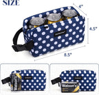 Cerbonny Small Cooler Bag Freezable Lunch Bag for Work School Travel,Small Lunch Bag,Small Insulated Bag For Adults/Kids,Freezer Lunch Bags,Mini Lunch Bag Fit For Yogurt（Blue with white dots）