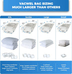 8-Pack Vacuum Storage Bags for Packing - Strong Vacuum Space Bags for Clothes - Premium Space Saver Quality - Size 28" x 20"