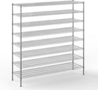 21" Deep x 72" Wide x 74" Height Wire Shelving Kit | 8-Tier | NSF Commercial Storage Rack Unit