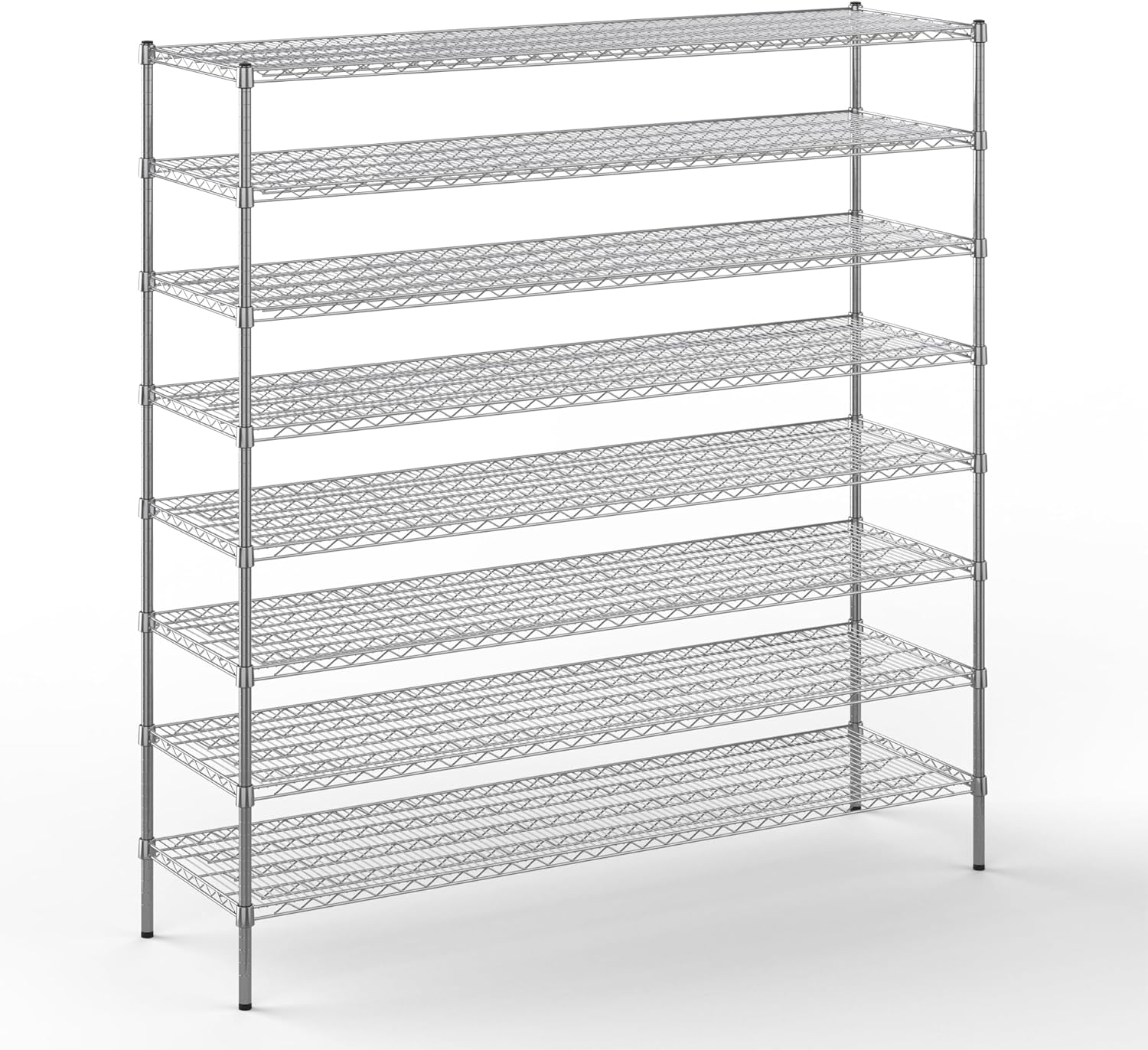 21" Deep x 72" Wide x 74" Height Wire Shelving Kit | 8-Tier | NSF Commercial Storage Rack Unit