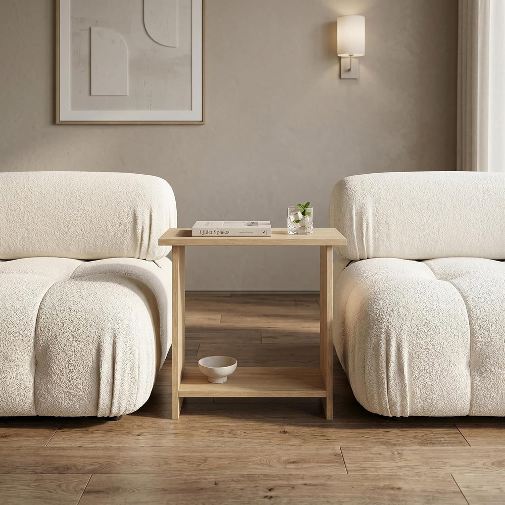 Narrow Side Table for Living Room, Slim End Table for Small Spaces Between Co...