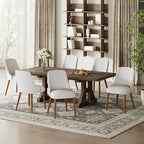 Dining Room Chair Set of 2, Upholstered Kitchen Chairs with Wood Legs, High-Back Padded Dining Chairs for Dining Room/Restaurant/Cafe, Light Grey