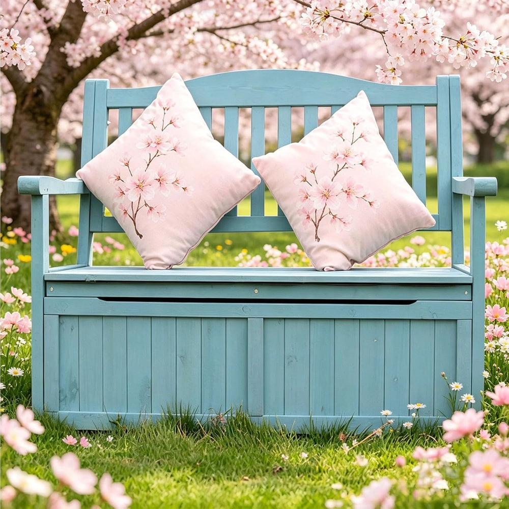 Deck Box Storage Bench, Patio Furniture, Solid Wood, Waterproof, with Armrest...