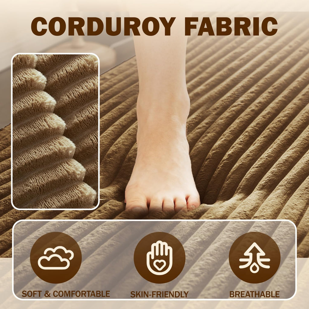 2 in 1 Convertible Folding Sofa Bed, Corduroy Boneless Couch Bed, Loveseat | Modern Corduroy Fabric Futon Sleeper Love Seat Couch Twin Size for Living Room, Office, Guest Use, Apartment, With Pillow