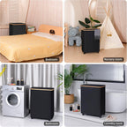 Lagre Laundry Basket with Wheels, Laundry Hamper with Lid, 160L Clothes Hamper for Laundry with 3 Liner Bags, for Laundry Room, Bedroom, Dormitory Organization,Black