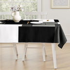 Tyrot Black Grey White Rectangle Tablecloth Modern Geometric Table Cover Waterproof Wrinkle Resistant Table Cloth for Dining Kitchen Party Picnic Patio Indoor and Outdoor 60x84 Inches