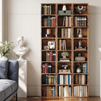 IRONCK Tall Narrow Bookshelf 8 Tiers, Compact Corner Bookcase, Easy to Match for Living Room, Office, Study, Bedroom