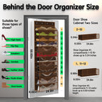 Kotkn Over The Door Shoe Organizer with 12 Large Breathable Pockets - Durable Hanging Storage for the Entire Family's Shoes (Espresso)