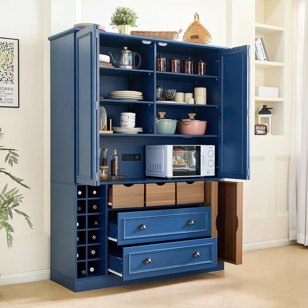Farmhouse 71''H Large Kitchen Pantry,Deepen Dining Storage Cupboard w...