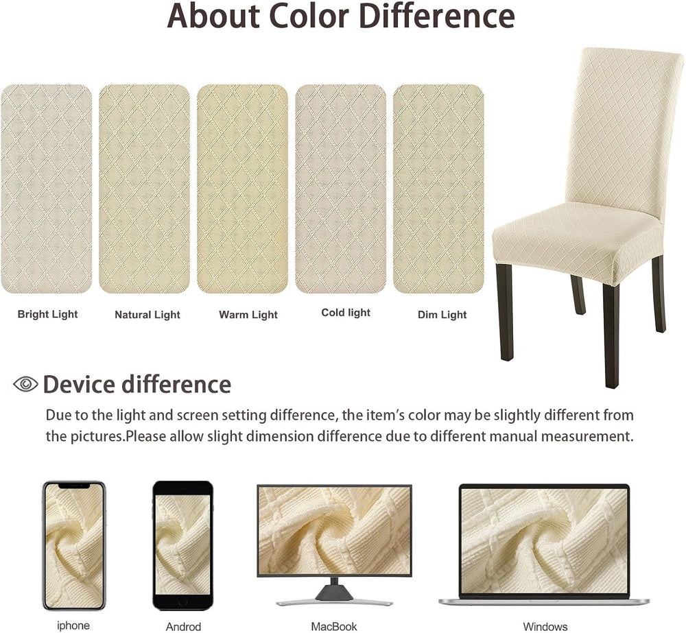 Dining Room Chair Covers Set of 6, Stretch Jacquard Parsons Chair Slipcovers ...