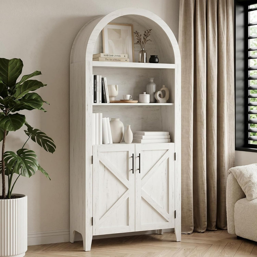 Garvee Arched Cabinet with Doors, 5-Tier Kitchen Pantry Cabinet with Adjustab...