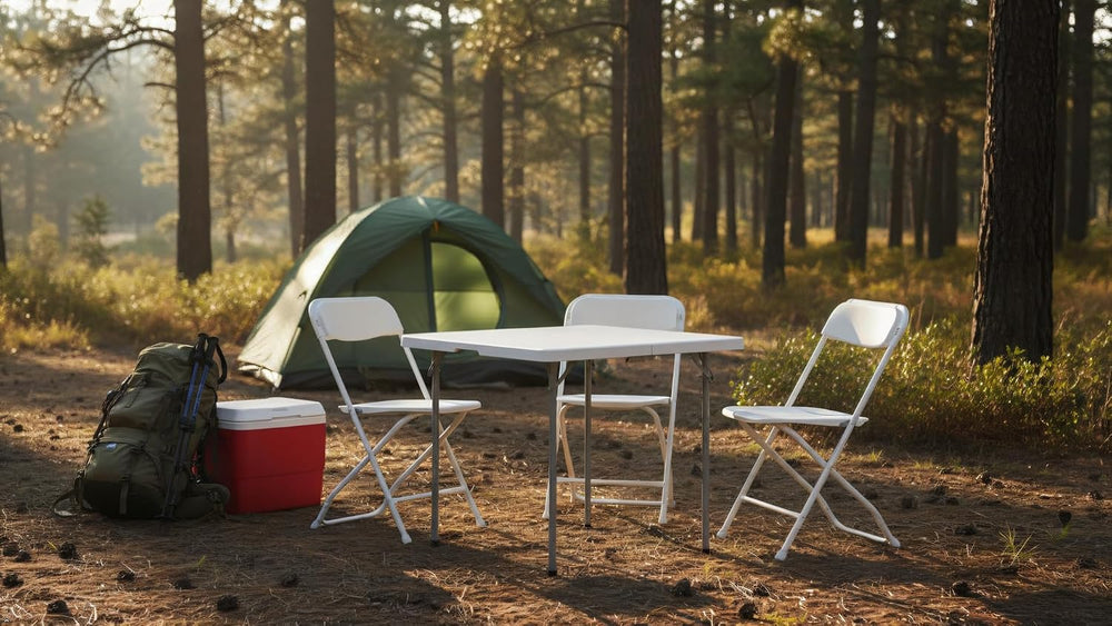 BTEXPERT 5 Piece Folding Card Table Portable and Chair Set, 34" Square F...