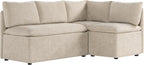 CHITA Breakfast Nook Bench with Storage, Banquette Seating, 4 Seats, Khaki | L Shaped Corner Dining Bench for Kitchen & Dining Room, Modular Upholstered Fabric Seating with Back