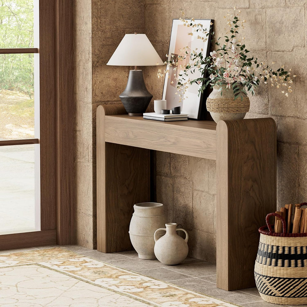 Lulive Arc Entryway Table, 47 Inch Curved Console Table for Hallway | Rounded...