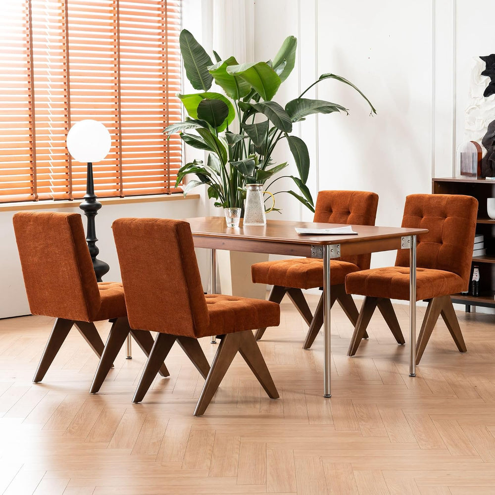Rowill Modern Upholstered Dining Chairs Parsons Chair Linen Fabric Kitchen Ch...