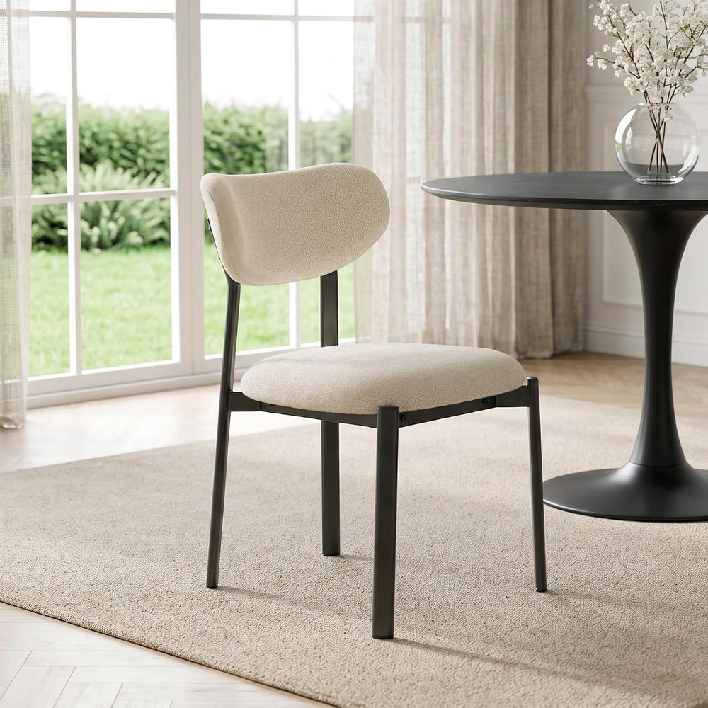 Dining Chairs, Modern Upholstered Fabric Kitchen Chairs | Textured Fabric, Cu...