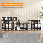 AWTATOS Cube Storage Closet Organizer Storage 12 Cube Shelves, Large and Small Cubes, DIY Portable Closet Clothes Storage Shelfs for Home, Bedroom, Black