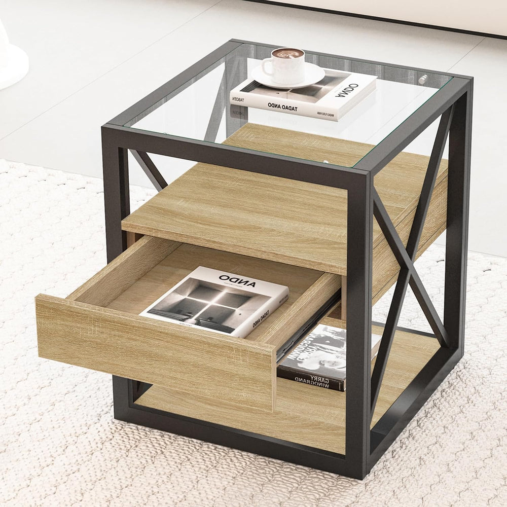 Bellemave 1 piece Small End Table with Drawer, Nightstand for Bedroom & L...