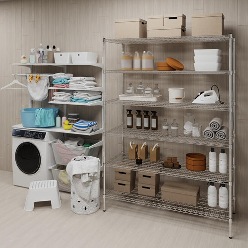 24" Deep x 60" Wide x 74" Height Wire Shelving Kit | 6-Tier | NSF Commercial Storage Rack Unit