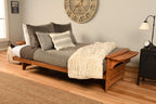 Kodiak Phoenix Futon Sofa Bed with Wooden Frame and Linen Stone Mattress, Convertible Futon Couch Bed and Full Size Futon for Living Room, Barbados