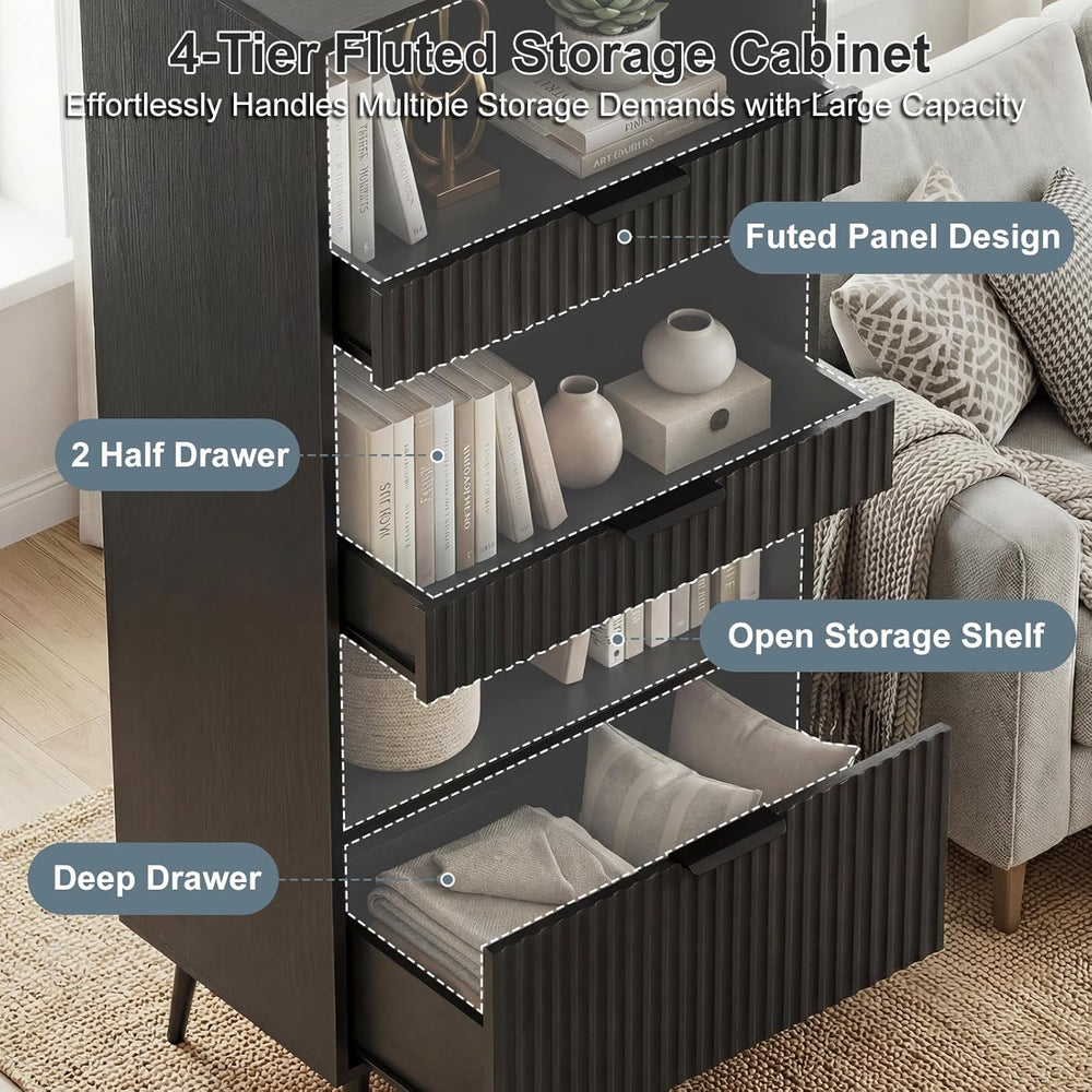 Bathroom Storage Cabinet Set of 2, 47.2" Wide 5-Tier Freestanding Pantry...