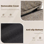 Furnimart High Density Foam Bean Bag Chair for Adults, XXL Boneless Floor Lounger with Ergonomic Back Support, No Sag Compression Foam, No Assembly, Washable Chenille Cover (Taupe)
