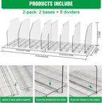 Bag & Purse Organizer for Closet, 4 Sets Adjustable Clear Handbag Storage Shelf, Plastic Clutch Dividers for Closet Organizers and Storage-Keep Purses upright (4 Sets)