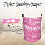 Custom Name Laundry Hamper, Personalized Laundry Baskets with Name for Boys Girls Women Men, Customized Collapsible Dirty Clothes Hamper Easy Storage Gifts for Bedroom Bathroom Living Room