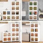 Large Clear Stackable Storage Bins with Lids, Foldable Storage Cabinet for Closet Organizers and Storage, Plastic Storage Box with Wheels 628 QT
