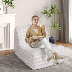 Bean Bag Chair for Adults, Giant Bean Bag Chair with Pillow, Oversized Chaise Lounge Chair Indoor with Soft Faux Fur for Living Room Bedroom or Reading Nook