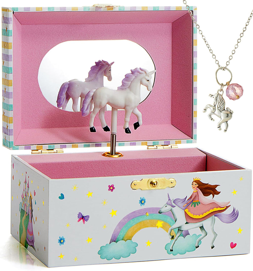 Musical Princess Unicorn Jewelry Box for Girls, Little Girls Jewelry Box, Princess Music Box for Kids, Unicorn Toys for girls ages 4-6, Princess Gifts